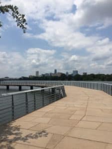 Walk or bike on the boardwalk on Lady Bird Lake 