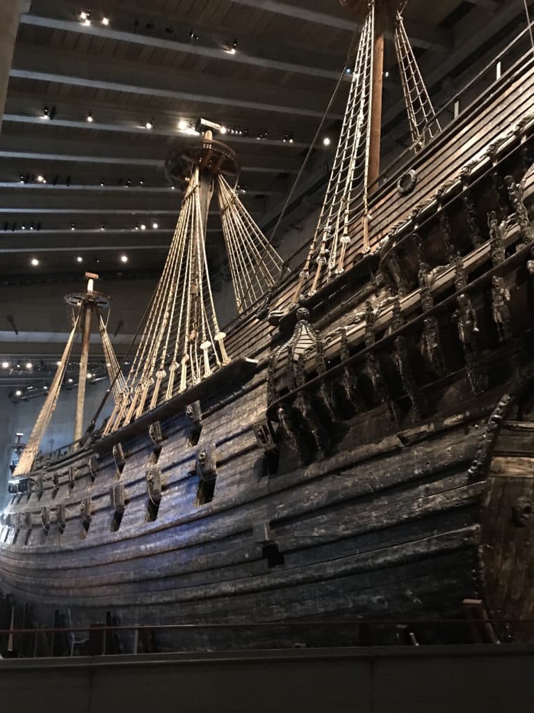 The Vasa, a ship which sunk on its maiden voyage in the 17th century, and has been almost fully preserved and reconstructed. 