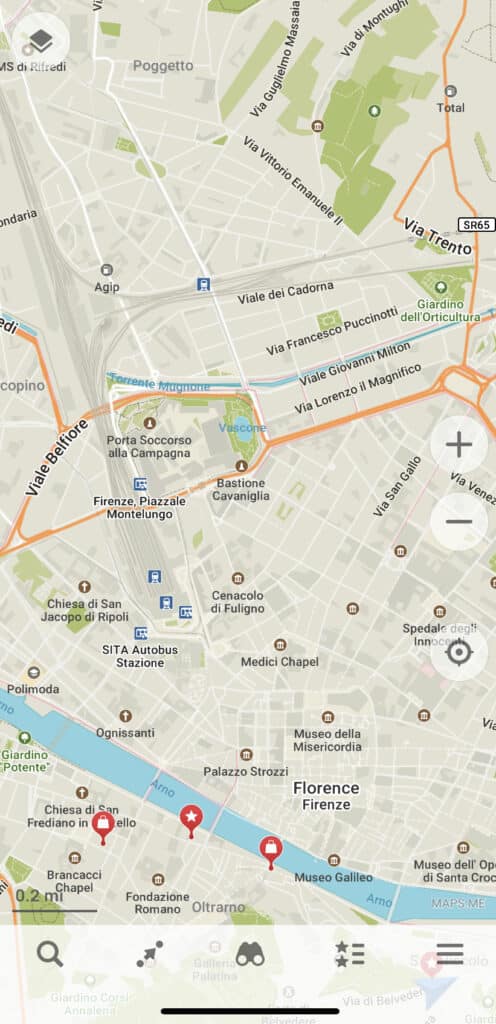 Maps.me is a highly detailed maps app to use when backpacking or when you don't have data. 