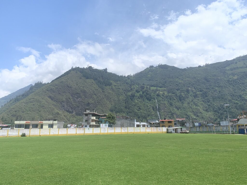 The field I worked out at during lockdown in Baños, Ecuador