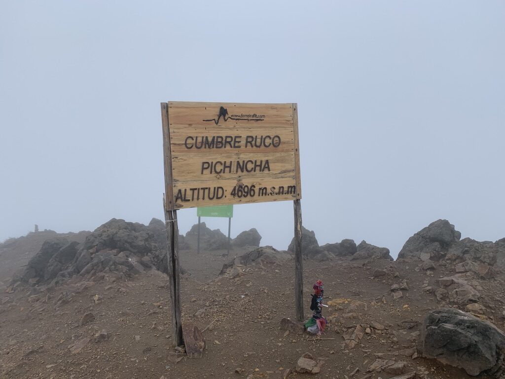 The summit of the Ruco Pichincha volcano near Quito. 