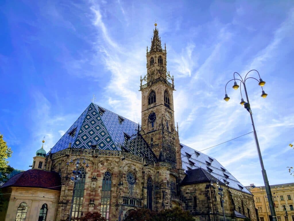 Bolzano's Cathedral and its magnificent patterned marble roof
