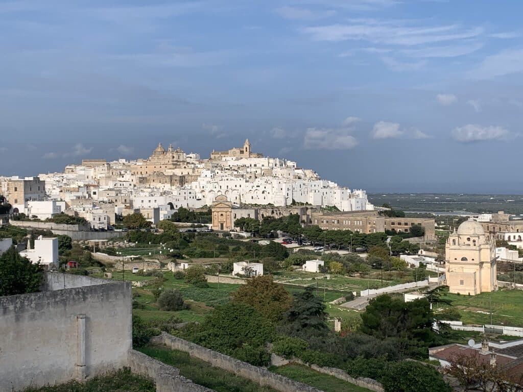 The White City of Ostuni from a nearby viewpoint
