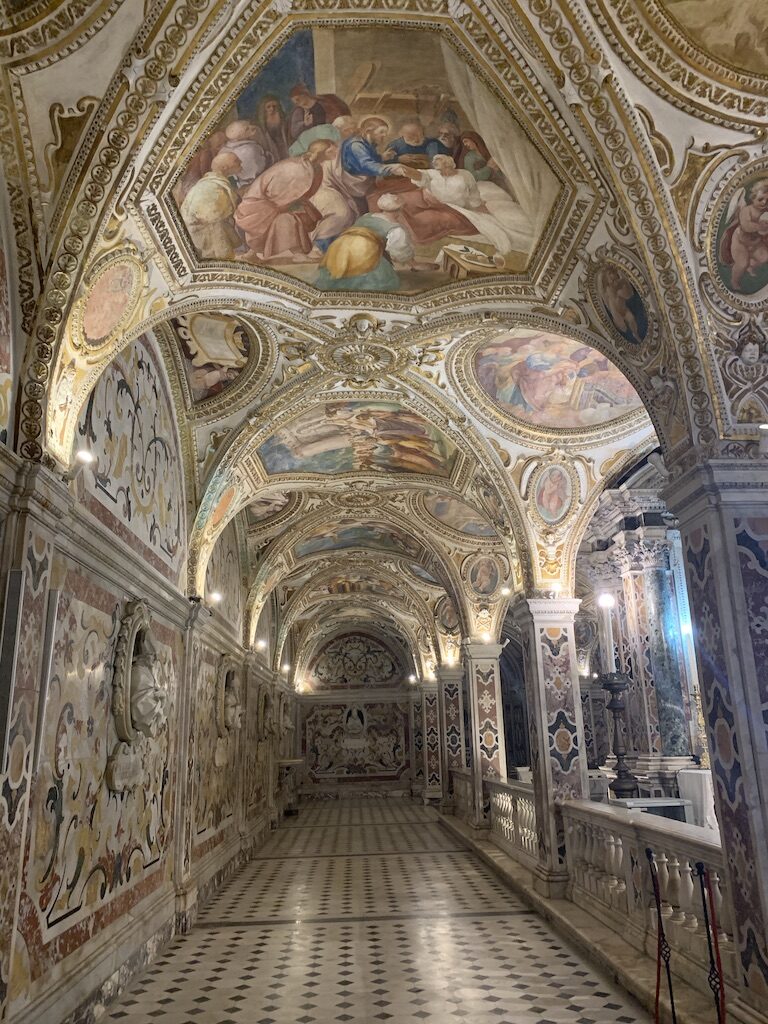 The stunning crypt in the duomo in Salerno