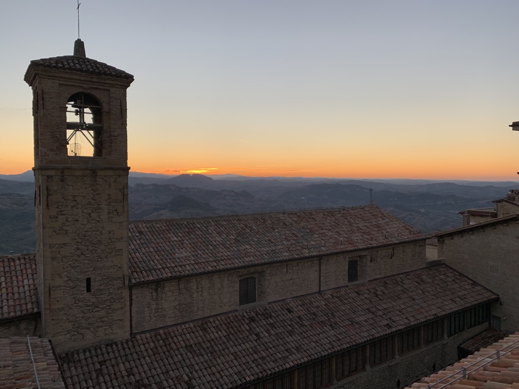 The sunset in San Marino