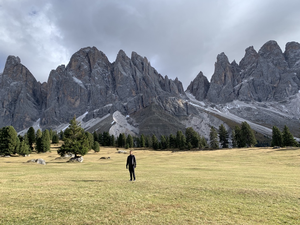Hiking in the Puez Odle Naturpark in the Dolomites, Italy
