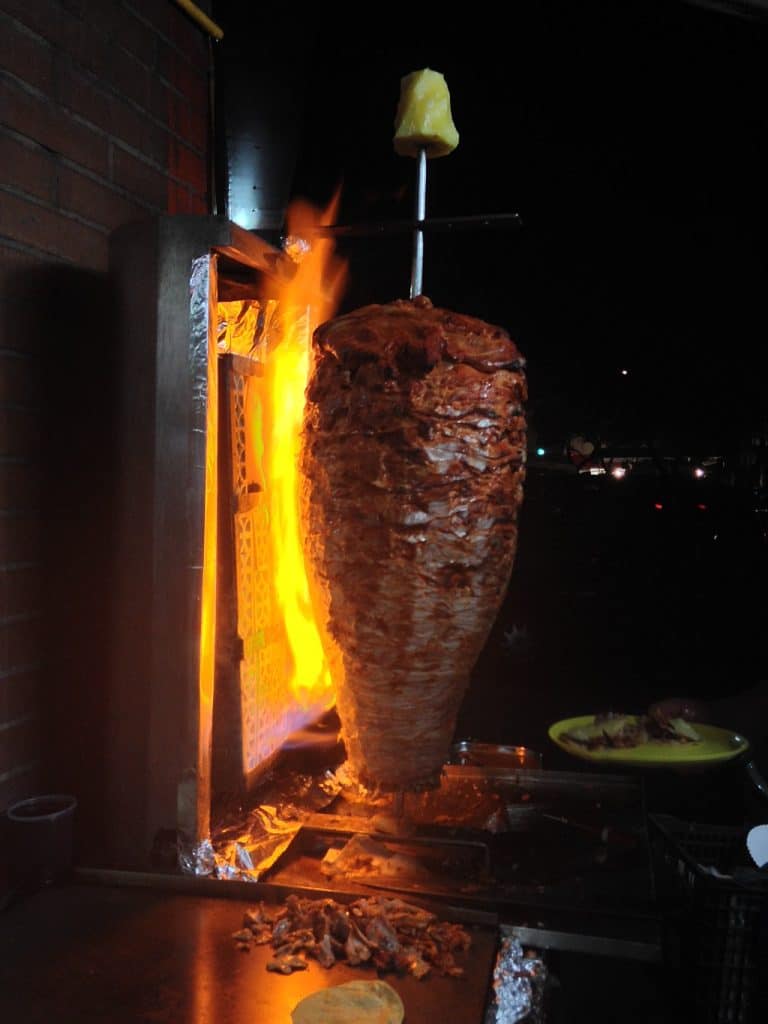 CDMX's famous al pastor tacos, can be found in all neighborhoods, including Centro. 