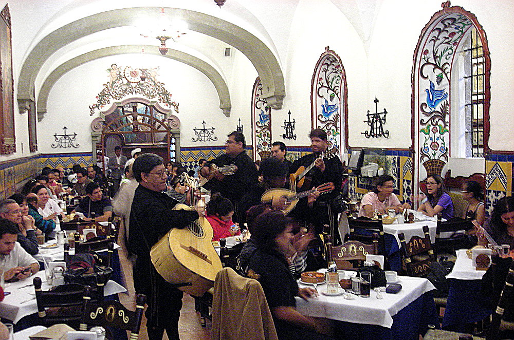 Live music at Cafe de Tacuba in Mexico City's Centro Historico. 