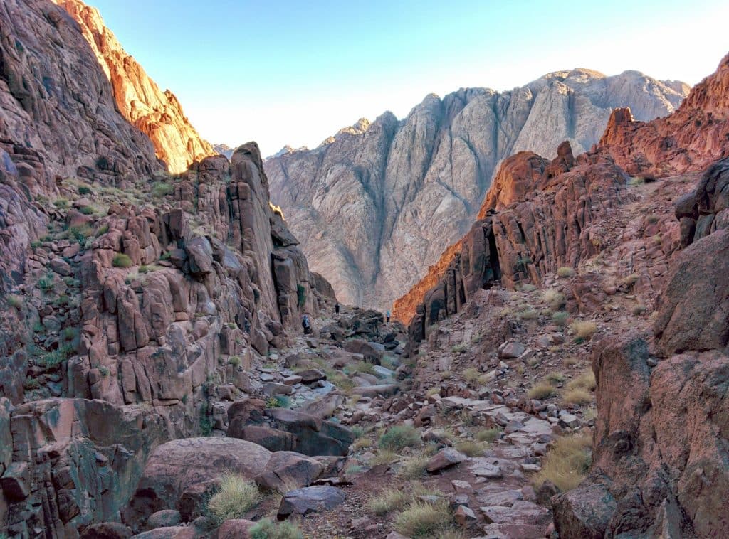 Rugged mountains on the Sinai Trail in Egypt. 