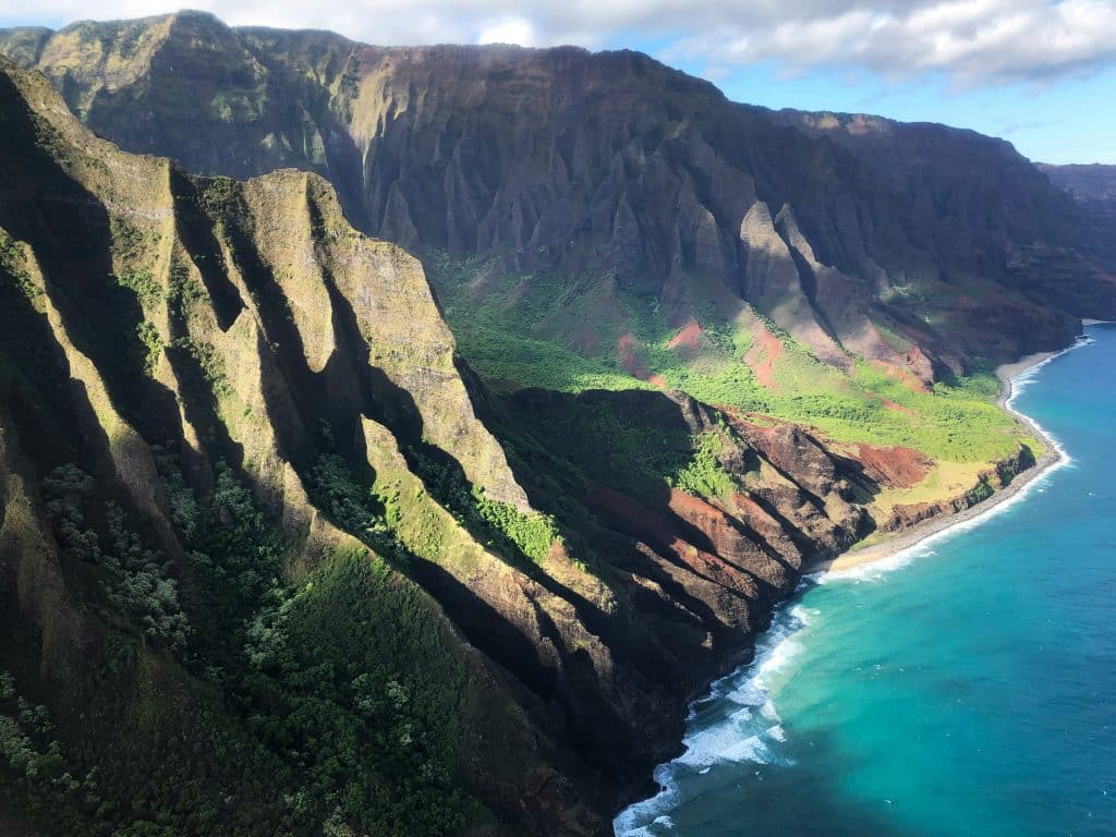 The stunning Na Pali Coast in Hawaii 
from the Kalalau trail. 