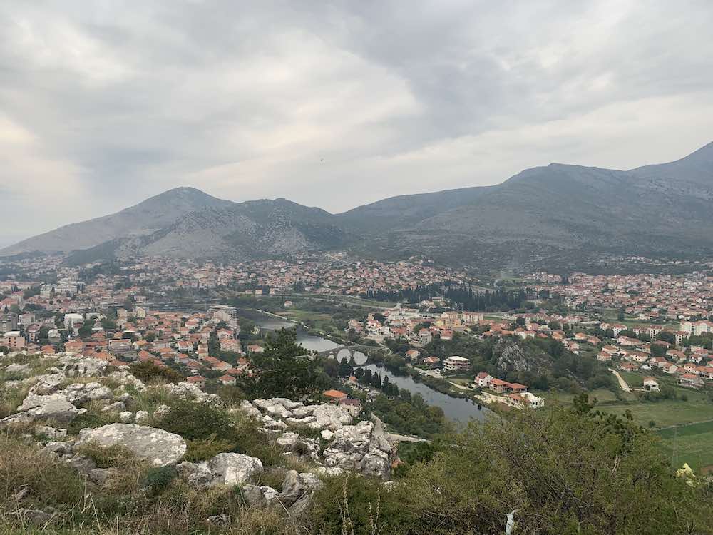 Panoramic view of Trebinje, Bosnia from the Hercegovacka Granica Temple.