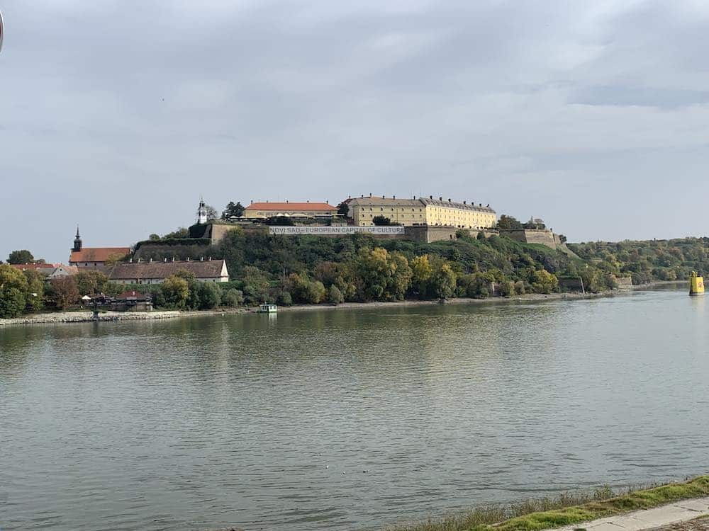 Petrovaradin Fortress in Novi Sad, Serbia from across the Danube.