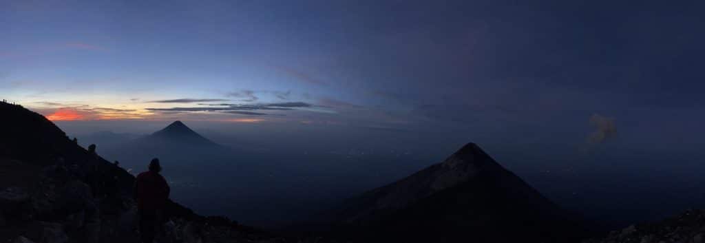 Sunrise on top of Volcan Acatenango. 
