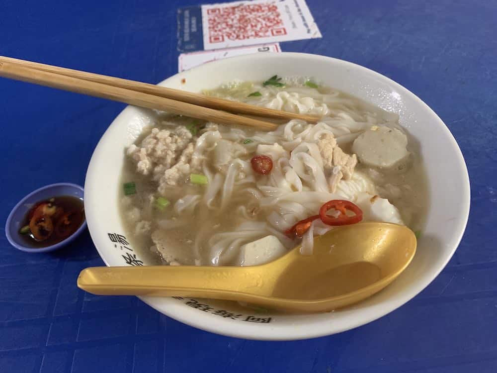 Chinese noodle soup from Kimberley Street Night Market in George Town, Penang.