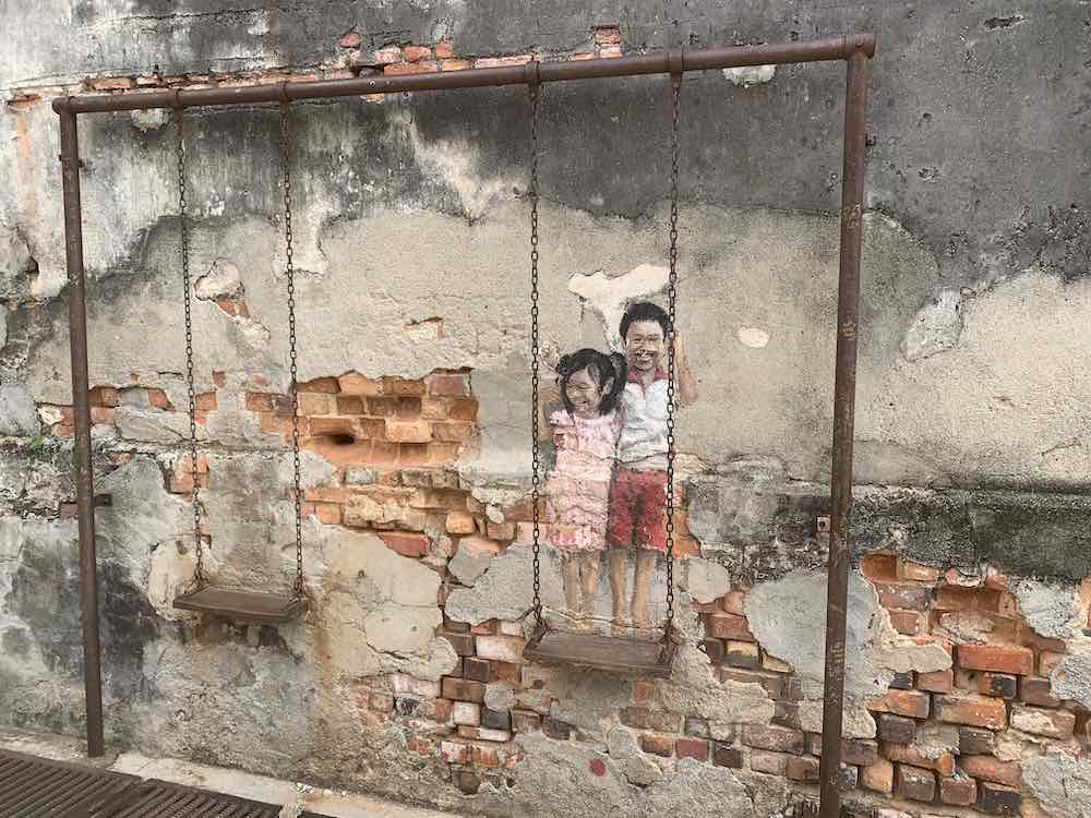 Clever street art in George Town, Penang, Malaysia