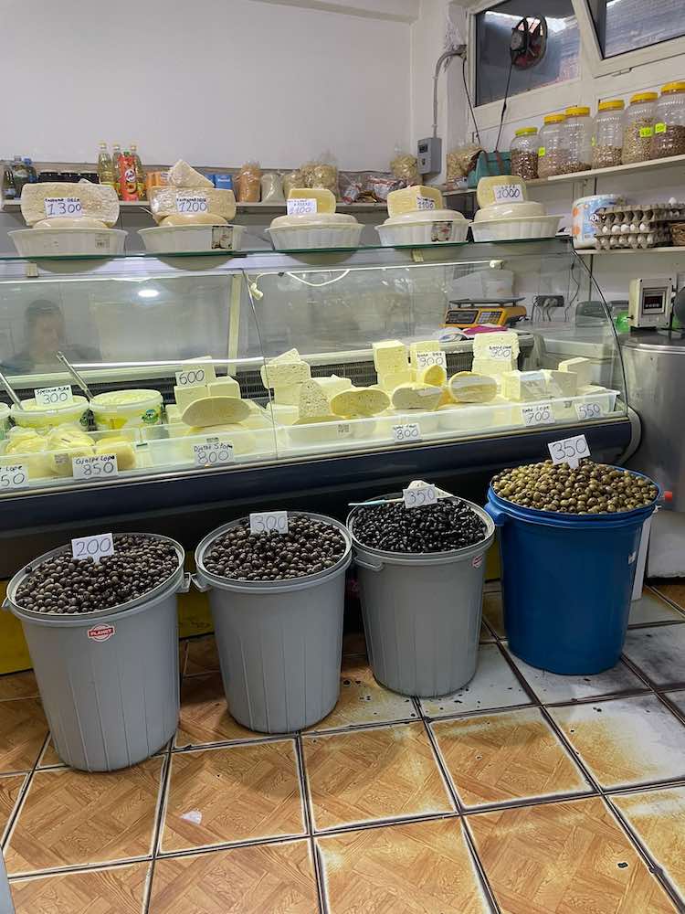A local market in Pogradec, Albania.