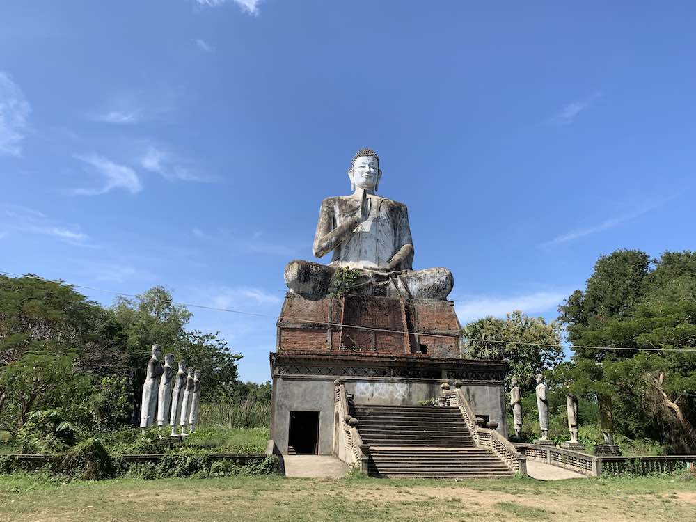 Battambang's Ek Phnom complex has a massive statue of Buddha.