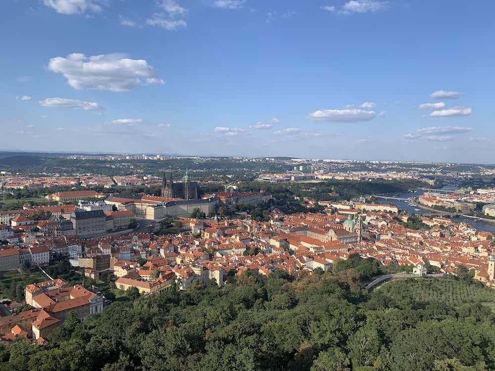 Czech Republic One Week Itinerary: Make sure to head to Prague's Petrin Tower for a superb view of the city